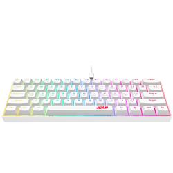 iCAN CX23UL White Wired Rainbow Gaming Keyboard, 61 Keys