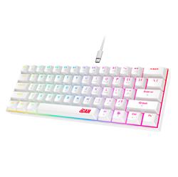 iCAN CX23UL White Wired Rainbow Gaming Keyboard, 61 Keys