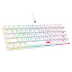 iCAN CX23UL White Wired Rainbow Gaming Keyboard, 61 Keys