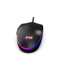 Souris de jeu filaire iCAN GM1011 noire RGB, 6 boutons, 1600 DPI