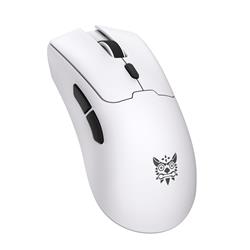 Souris de jeu sans fil tri-modale ONIKUMA DM01 blanche avec autocollan