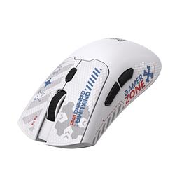Souris de jeu sans fil tri-modale ONIKUMA DM01 blanche avec autocollan