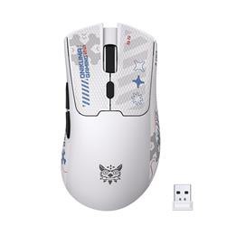 Souris de jeu sans fil tri-modale ONIKUMA DM01 blanche avec autocollan