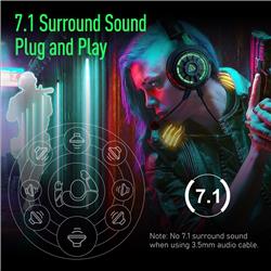 EKSA E5000 Pro Gaming Headset, 7.1 Surround Sound