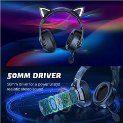 Onikuma K9-Black Gaming Headset with Cat Ears