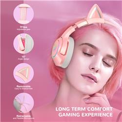 Onikuma K9-Pink Gaming Headset with Cat Ears