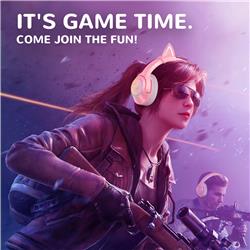 Onikuma K9-Pink Gaming Headset with Cat Ears