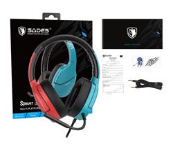 SADES SA-725 Blue Red Spwoer Gaming Headset