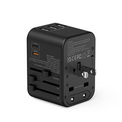 iCAN 35.5W 5-Port Universal Travel Adapter with 2 USB-C and 3 USB-A