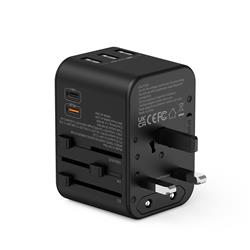 iCAN 35.5W 5-Port Universal Travel Adapter with 2 USB-C and 3 USB-A