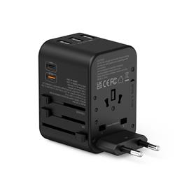iCAN 35.5W 5-Port Universal Travel Adapter with 2 USB-C and 3 USB-A