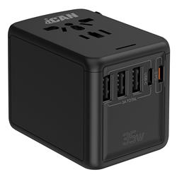 iCAN 35W 5-Port Universal Travel Adapter with 2 USB-C and 3 USB-A