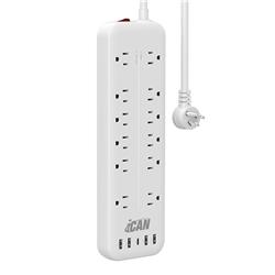 iCAN 12 prises 4 USB-A et 1 multiprise USB-C, cordon de 6 pieds