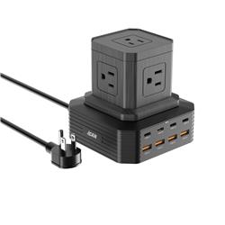 iCAN Protecteur de surtension GaN PD 5 prises 8 USB 100 W