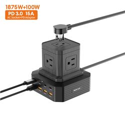 iCAN Protecteur de surtension GaN PD 5 prises 8 USB 100 W