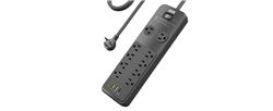 iCAN 10 Outlets Surge Protector with 2 USB-A and 1 USB-C, 6ft Cord