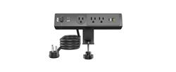3 Outlets Desk Clamp Power Strip with 980J and 8ft Cord