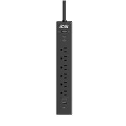 iCAN 6 Outlets  Surge Protector with 6ft Cord,Black