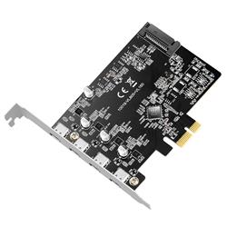 Carte PCI Express USB 3.1 Type C Maiwo KC019 avec quatre ports Type C