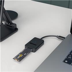 Maiwo K1696P2 USB3.2 Gen2 Type C to M.2 NVMe /M.2 SATA SSD Adapter with Cable, Black