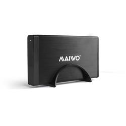 Boîtier de disque dur Maiwo USB3.0 vers SATA 3,5'' jusqu'à 20 To, noir.