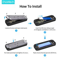 Chotech MSE004  M.2 NVME / SATA SSD Enclosure