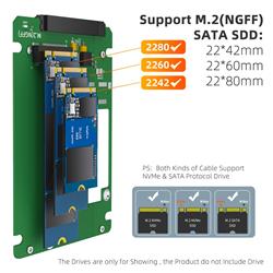 ICAN KT031B M.2 (NGFF) SATA SSD to SATA Adapter Enclosure