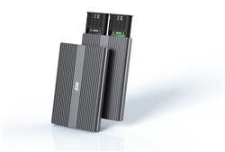 ICAN Dual protocol two bay free tool m.2 NVMe&NGFF SSD Case