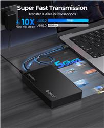 Boîtier de disque dur ORICO 3588US3 SATA USB 3.0 sans outil gratuit de 3,5 pouces en noir