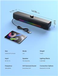 Onikuma L16-BK RGB Computer Speakers(Open Box)