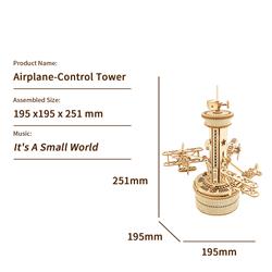ROKR AMK41 Air-Control Tower Music Box 3D Wooden Puzzle(Open Box)