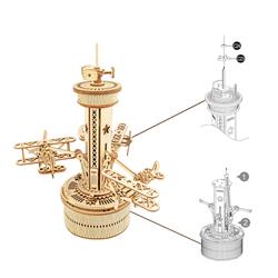 ROKR AMK41 Air-Control Tower Music Box 3D Wooden Puzzle(Open Box)