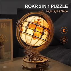 ROKR ST003 Luminous Globe 3D Wooden Puzzle
