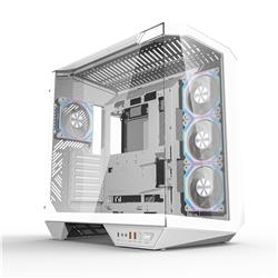 DarkFlash DY470 ATX Panoramic PC Case, 4x ARGB Fans Included, White
