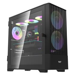 DarkFlash DK415M Mesh mATX PC Case, 2x ARGB Fans Included, Black