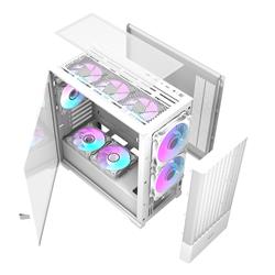 DarkFlash DK415M Mesh mATX PC Case, 2x ARGB Fans Included, White