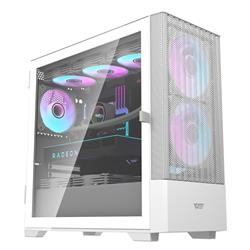 DarkFlash DK415M Mesh mATX PC Case, 2x ARGB Fans Included, White