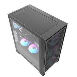 DarkFlash DRX70 Mesh ATX PC Case, 4x ARGB Fans Included, Black