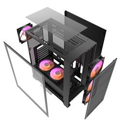 DarkFlash DRX70 Mesh ATX PC Case, 4x ARGB Fans Included, Black