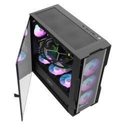 DarkFlash DK431 E-ATX PC Case, 4x ARGB Fans Included, Black