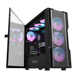DarkFlash DK431 E-ATX PC Case, 4x ARGB Fans Included, Black