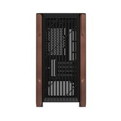ARMOURY A08 Micro ATX Case, Wood Front Panel, Black