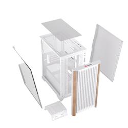 ARMOURY A08 Micro ATX Case, Wood Front Panel, White
