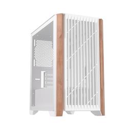 ARMOURY A08 Micro ATX Case, Wood Front Panel, White
