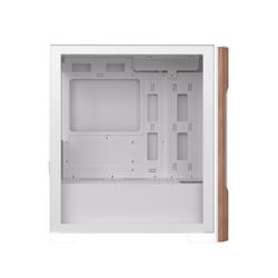 ARMOURY A08 Micro ATX Case, Wood Front Panel, White