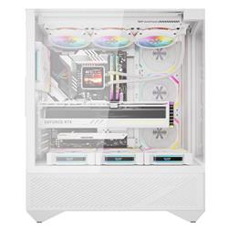 Boîtier PC ATX de luxe DarkFlash DY460, 4 ventilateurs ARGB inclus, blanc
