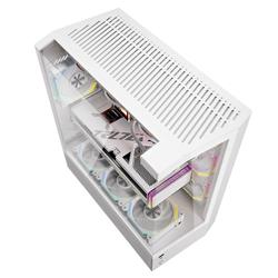 Boîtier PC ATX de luxe DarkFlash DY460, 4 ventilateurs ARGB inclus, blanc