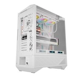 Boîtier PC ATX de luxe DarkFlash DY460, 4 ventilateurs ARGB inclus, blanc