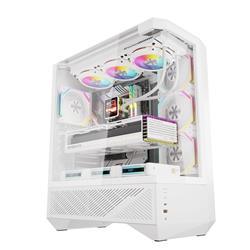 DarkFlash DY460 Luxury ATX PC Case, 4x ARGB Fans Included, White