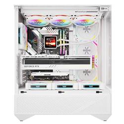 Boîtier PC ATX de luxe DarkFlash DY460, 4 ventilateurs ARGB inclus, blanc